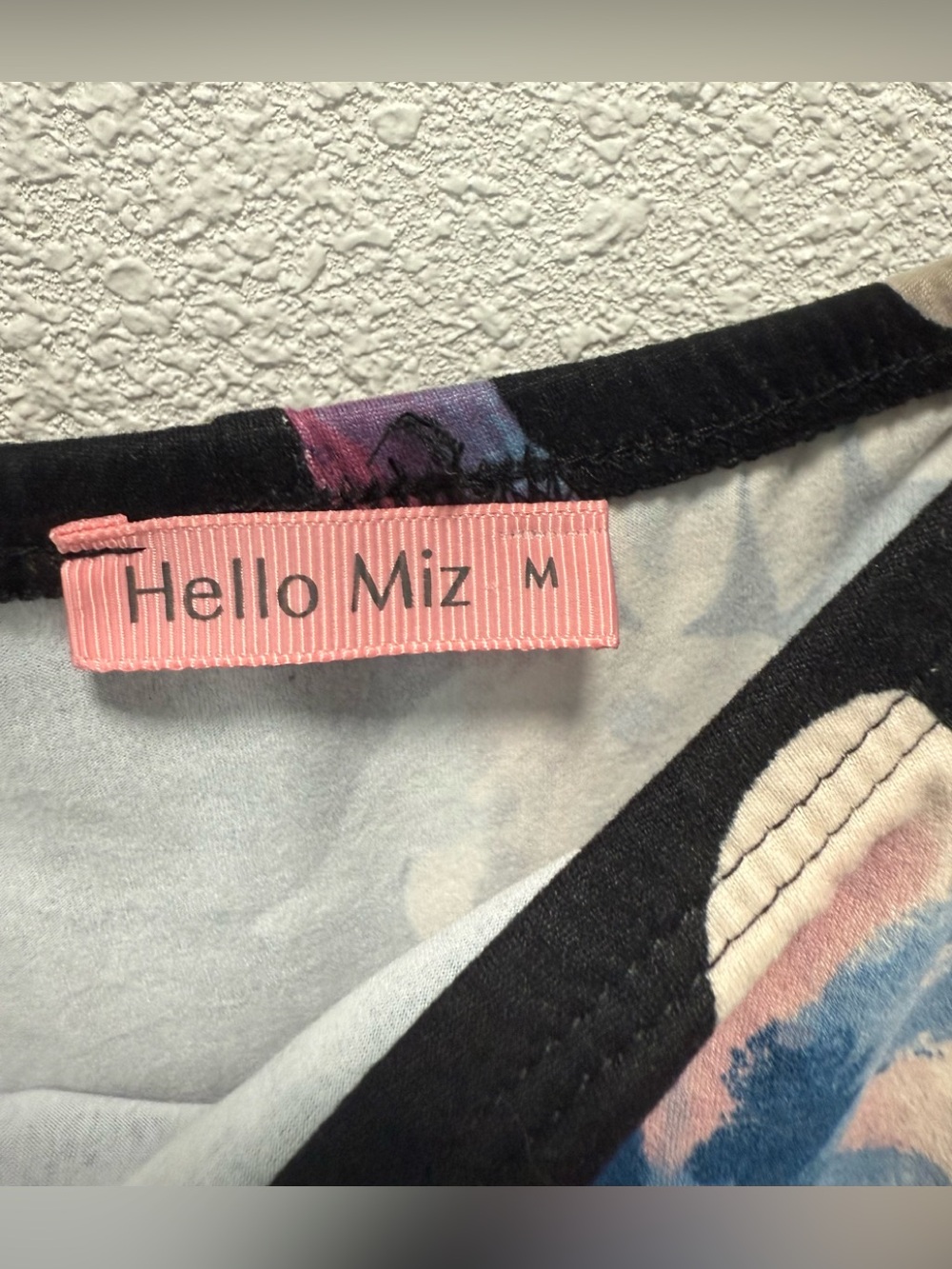 Hello Miz Maternity Floral Off Shoulder Bodycon Dress Black Pink Flower Sz(M) - Picture 6 of 6
